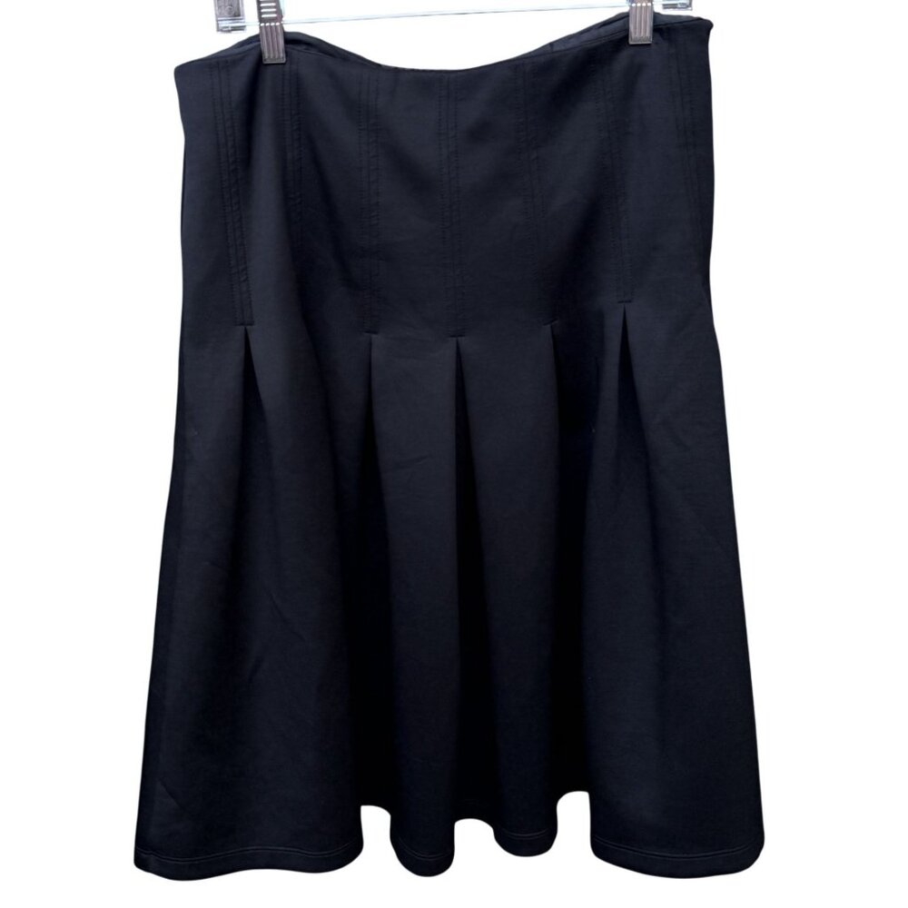Asos Womens Black Pleated Midi Skirt Size 10 Polyester Blend Office Wear Casual